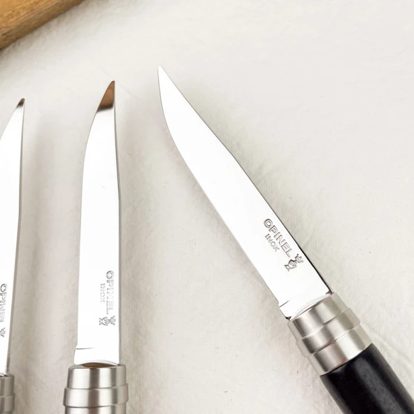 Opinel Chic 4'lü Et Bıçağı Seti - Abanoz Ağacı (Ebony) - 5