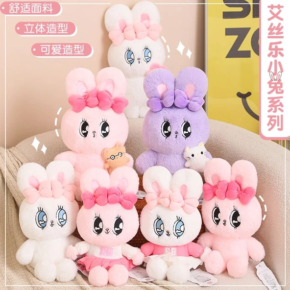 Peluş Tavşan Oyuncak - Pembe Elbiseli 27cm - 2