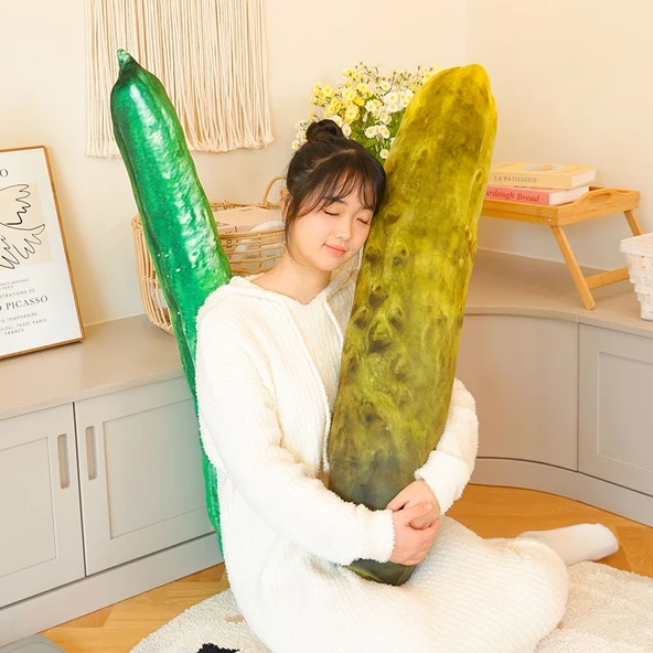 Simülasyon Yeşil Salatalık Peluş Oyuncak - 110cm - 5