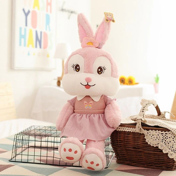 Peluş Oyuncak Tavşan Bebek - Açık Pembe - 50cm