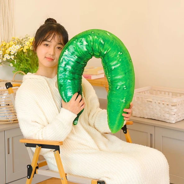 Simülasyon Yeşil Salatalık Peluş Oyuncak - 110cm - 10