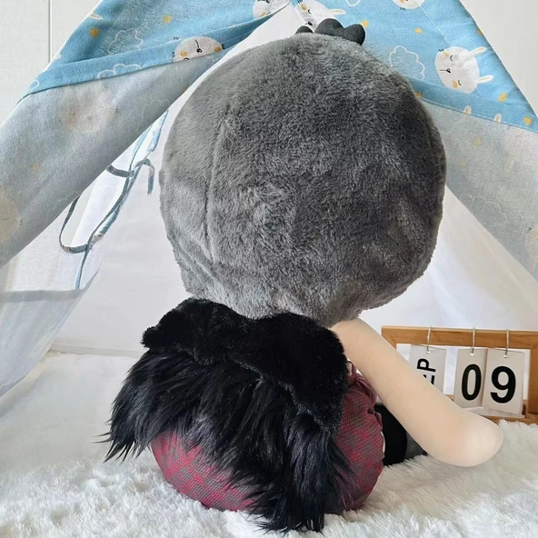 Karga Peluş Bebek Giysileri - Önlük + Şalvar + Çorap + Kanat 4'lü Set - 40cm Bebekler İçin - 10