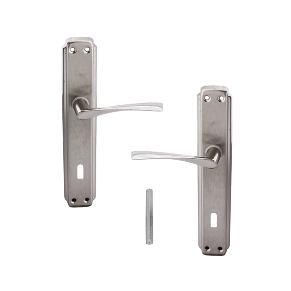 Oda Kapı Kolu Nikel İnox Aynalı Sağa Sola Uygun İç Dış Ahşap Pvc Metal Çelik Kapısı Tutamağı 1 Takım - 5