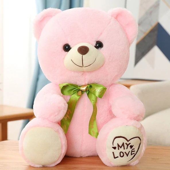 Tavşan Tüylü Oyuncak Ayıcık - Pembe, 45cm