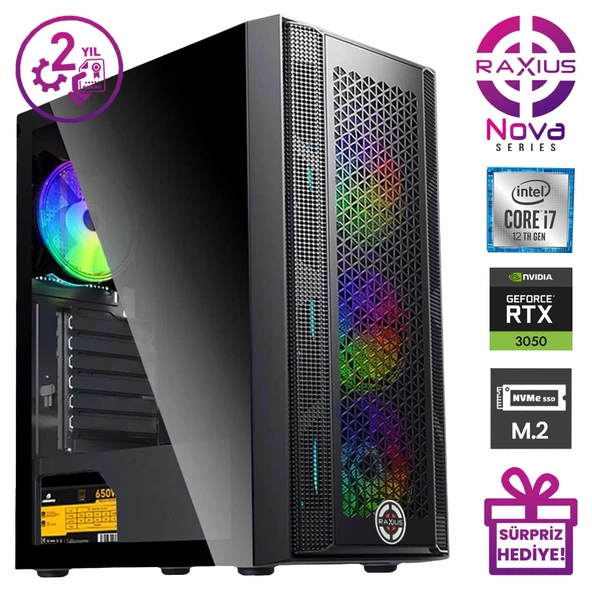 RaXius Nova G1 i7 3050-127F003 i7-12700F 16GB 2TBSSD RTX3050 6 GB FreeDOS Gaming Masaüstü Bilgisayar - 2