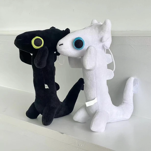 Dans Eden Dişsiz Ejderha Peluş Oyuncak - Beyaz 25cm - 5