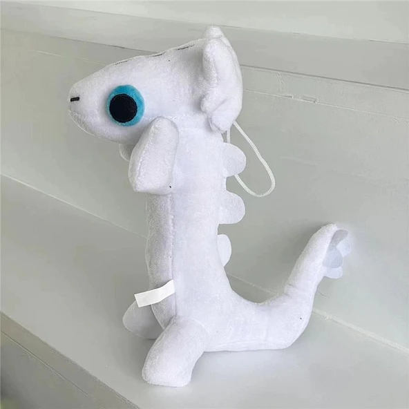 Dans Eden Dişsiz Ejderha Peluş Oyuncak - Beyaz 25cm - 8