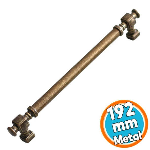 Mobilya Mutfak Çekmece Dolap Kulpu Kulbu Kulpları Eskitme Antik Sarı Düz Metal 192 mm 19.2 cm ürün görseli