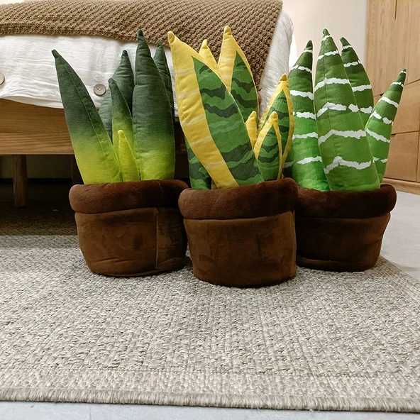 Büyük Saksı Bitki Peluş Oyuncak - Aloe Vera - 20x43cm - 11