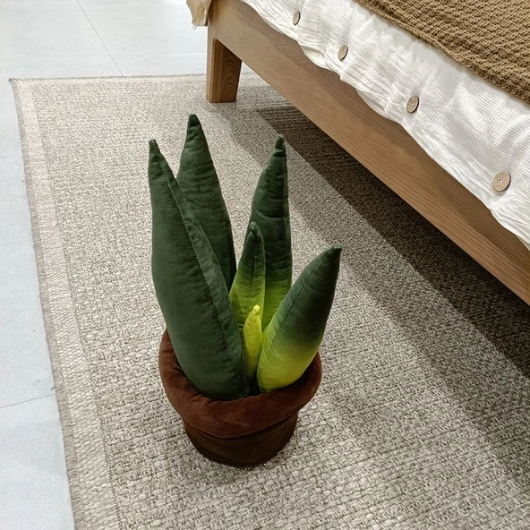 Büyük Saksı Bitki Peluş Oyuncak - Aloe Vera - 20x43cm - 9