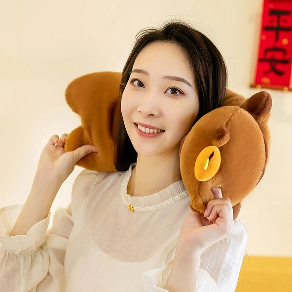 Kapibara Peluş Yastık - Kahverengi 110cm - 8