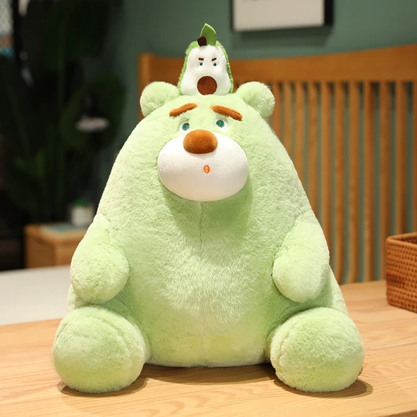 Avokado Peluş Meyve Ayı Oyuncak - Oturur Pozisyon - 50cm
