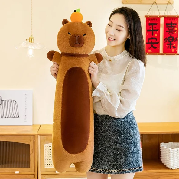 Kapibara Peluş Yastık - Kahverengi 110cm - 5
