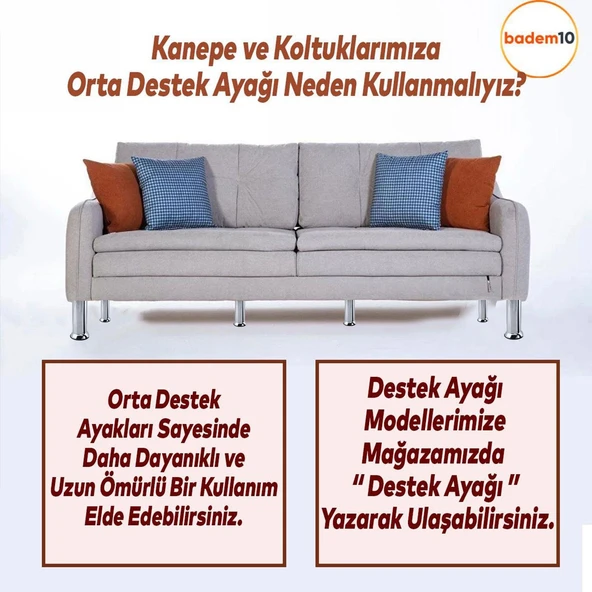 (12 ADET) Baza Mobilya Koltuk Kanepe Yatak Çekyat Destek Yükseltme Ayağı Ayakları Metal Krom 12 cm - 2