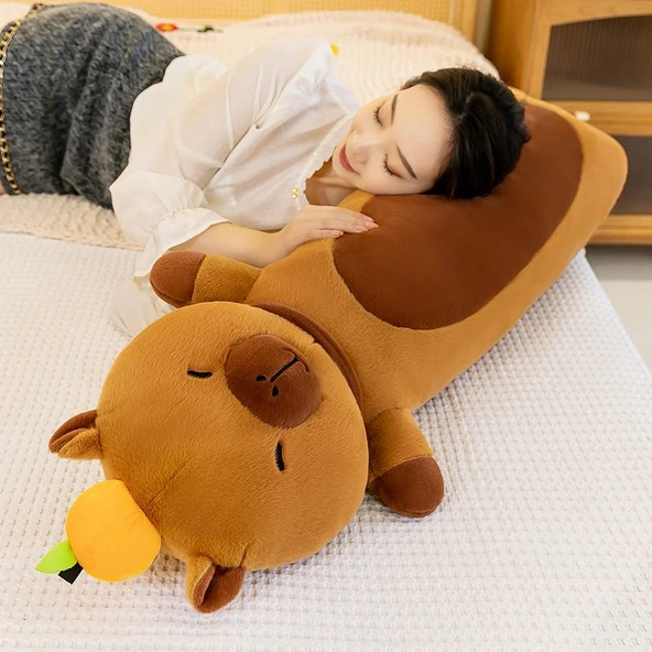 Kapibara Peluş Yastık - Kahverengi 110cm - 12