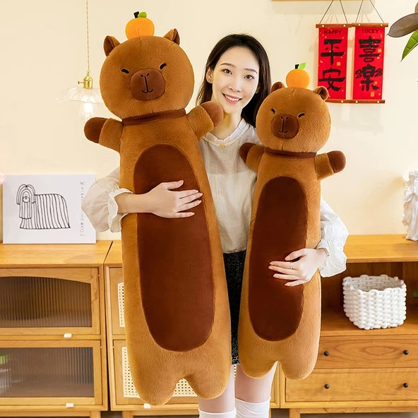 Kapibara Peluş Yastık - Kahverengi 110cm - 3