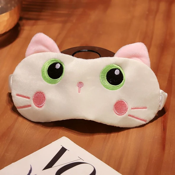 Çizgi Film Kedi Buz İpeği Uyku Yastığı - Beyaz Kedi 30x25cm - 4