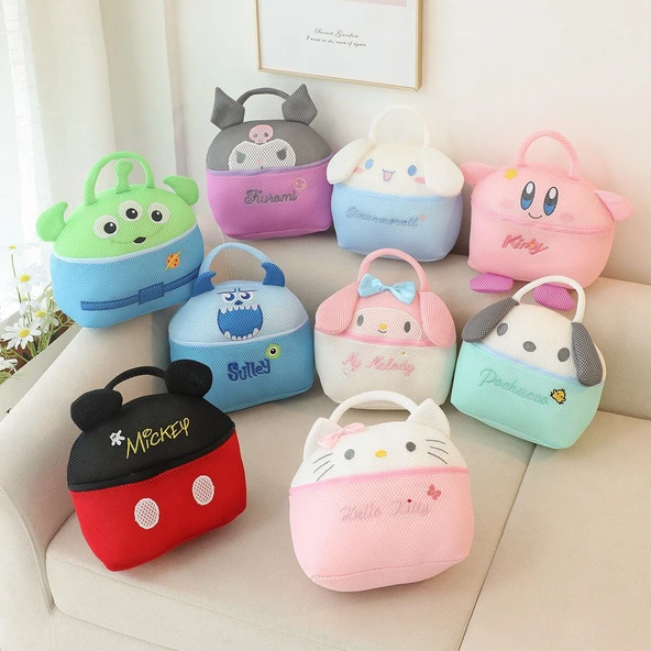 Çizgi Film Peluş Makyaj Çantası - Kirby - 22x20x12cm - 2