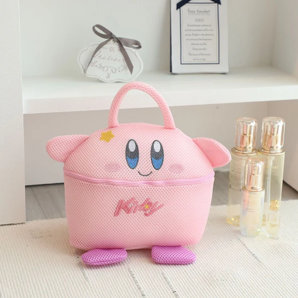 Çizgi Film Peluş Makyaj Çantası - Kirby - 22x20x12cm