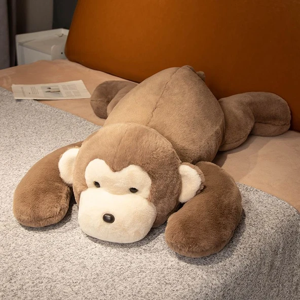 Yatan Peluş Oyuncak Bebek - Maymun 90cm