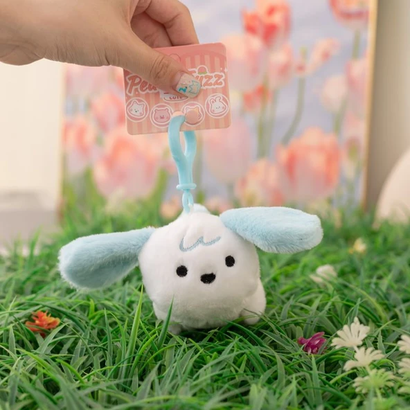 Fonksiyonel Peluş Kolye - Küçük Pug Mavi - 12-15cm