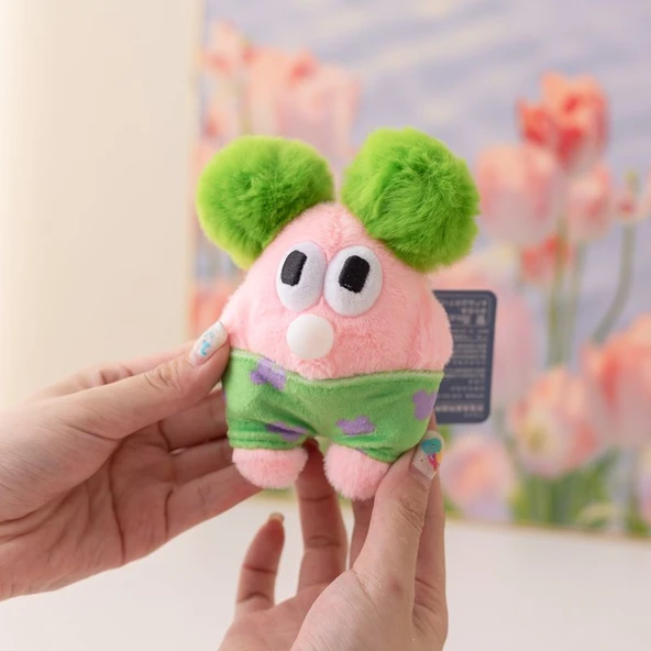 Fonksiyonel Peluş Kolye - Pembe Yeşil Saçlı - 12-15cm