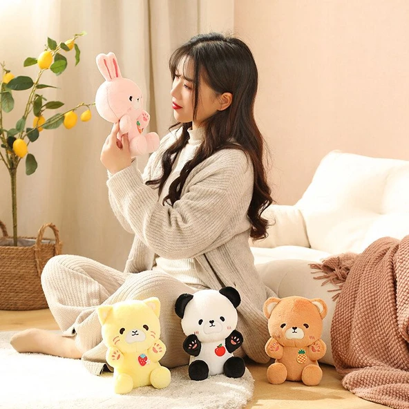 Meyve Hayvan Peluş Oyuncak - Meyve Tavşan - 24cm - 6
