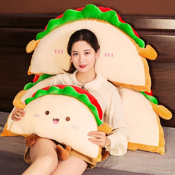 Hamburger Yatak Başlığı Peluş Oyuncak - Sandviç - 1.15m