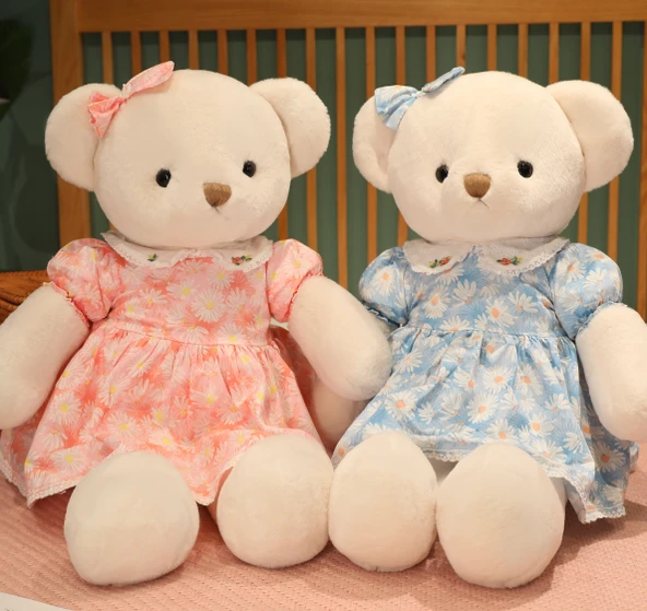 Elbiseli Peluş Oyuncak Ayı - Mor, 75cm - 6