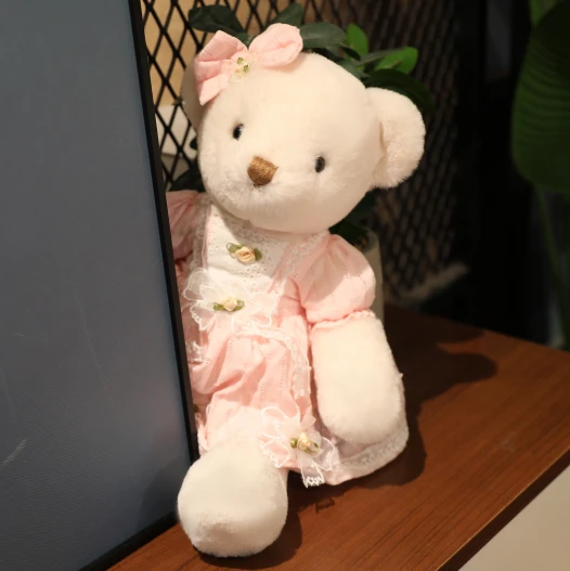 Elbiseli Peluş Oyuncak Ayı - Mor, 75cm - 5