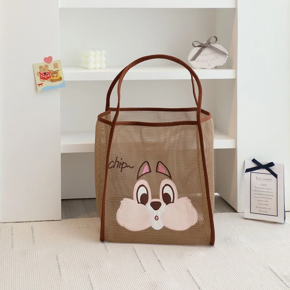 Çizgi Film Peluş El Çantası - Kahverengi 40x30x26cm