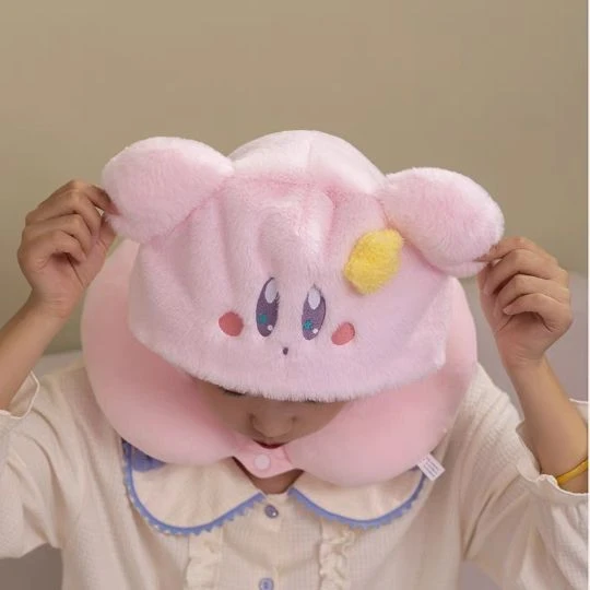 Kabi Pembe Kapüşonlu U Şeklinde Boyun Yastığı - Tek Beden - Resim 9