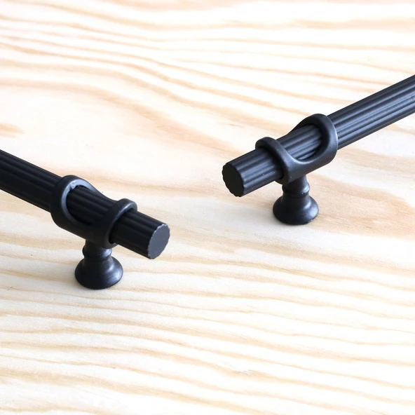 Mobilya Çekmece Mutfak Dolabı Dolap Kapak Kulpları Kulbu Kulpu Siyah Metal Kulp 128 mm-12.8 cm - Resim 5