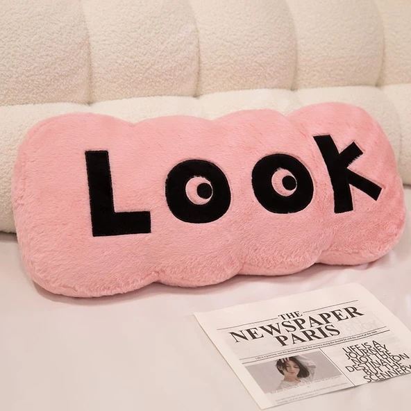 Peluş Yastık - Pembe LOOK - 60cm