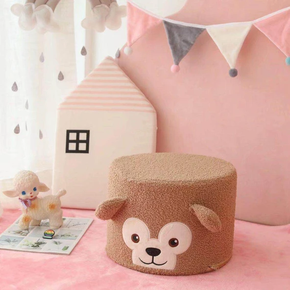 Çizgi Film Hayvan Peluş Tabure Çilek Ayı 30x21cm - 10