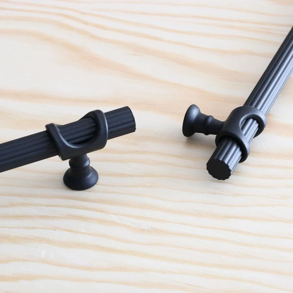 Mobilya Çekmece Mutfak Dolabı Dolap Kapak Kulpları Kulbu Kulpu Siyah Metal Kulp 128 mm-12.8 cm - Resim 4