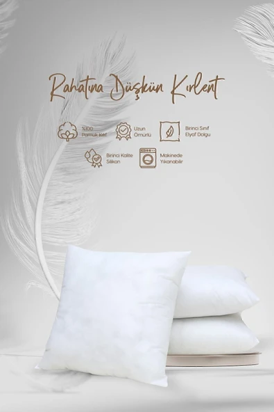 4'lü Kırlent Kılıfı Iç Yastığı 45x45 350 gr Sünger Kırlent Içi -malzeme