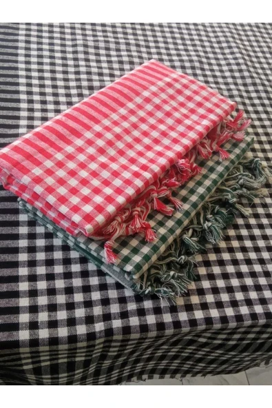 3'lü Paket Çok Amaçlı Sofra Bezi & Piknik Örtüsü  Masa Örtüsü Siyah, Kırmızı, Yeşil Renk 170x170 Cm - 2