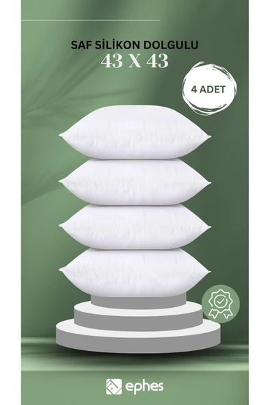 43 X 43 cm Saf Silikon Dolgulu Kırlent İç Yastığı 4 Adet