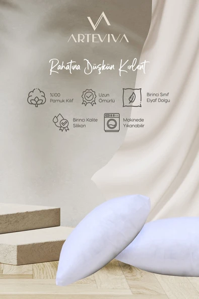 2'li Kırlent Kılıfı Iç Yastığı 45x45 350 gr Boncuk Silikon Elyaf Kırlent Içi - Antialerjik Malzeme