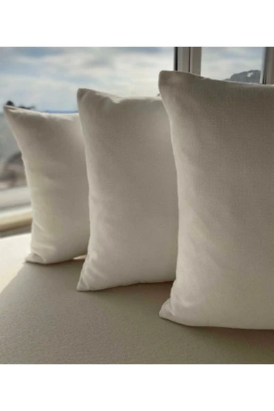 3 Adet Kırlent Iç Yastığı Saf Silikon Dolgulu 330gr Üst Kalite - Premium Quality Throw Pillow