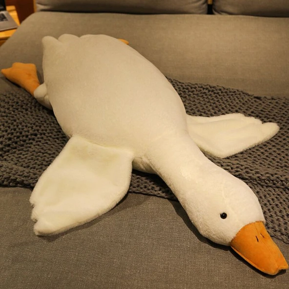 Peluş Kaz Yastık - Beyaz Kaz - 50cm