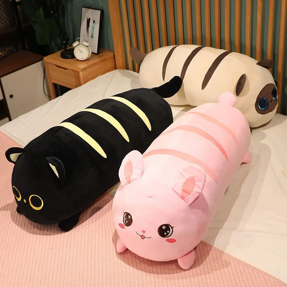 Ekmek Serisi Pembe Tavşan Peluş Oyuncak - 60cm - 2