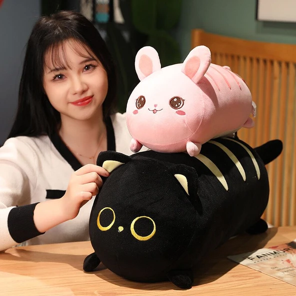 Ekmek Serisi Pembe Tavşan Peluş Oyuncak - 60cm - 9