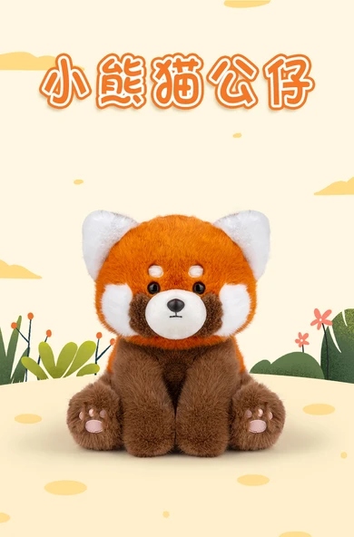 Kızıl Panda Peluş Oyuncak - Oturan - 23cm - 10