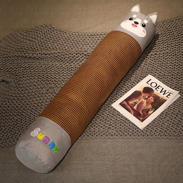 Çizgi Film Buz İpek Silindir Yastık Peluş Oyuncak - Husky 130cm