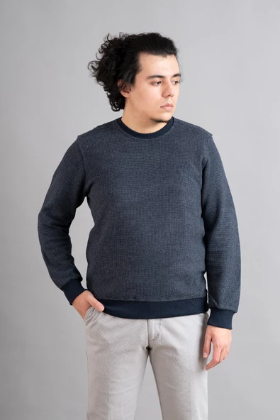 NOTRA REGULAR FİT ERKEK SELANİK KUMAŞ TRİKO KAZAK - 2