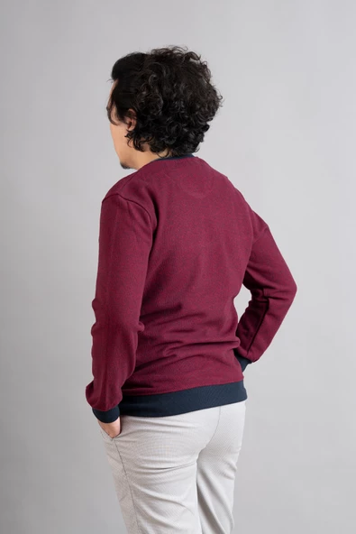 NOTRA REGULAR FİT ERKEK SELANİK KUMAŞ TRİKO KAZAK - 7