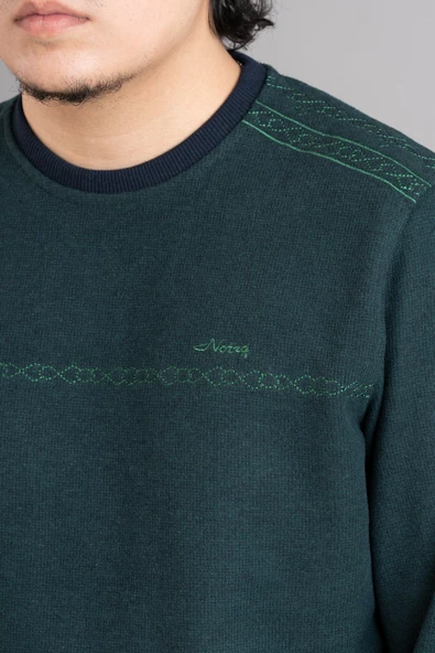 NOTRA REGULAR FİT ERKEK SELANİK KUMAŞ TRİKO KAZAK - 11