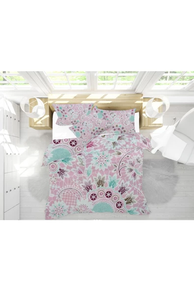 ZemZem Tekstil Çift Taraflı Çift Kişilik Desenli Nevresim Takımı